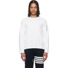 Thom Browne White Milano Cotton 4-Bar T-shirt