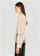 Ruffle Trim Tulle Shirt in Pink