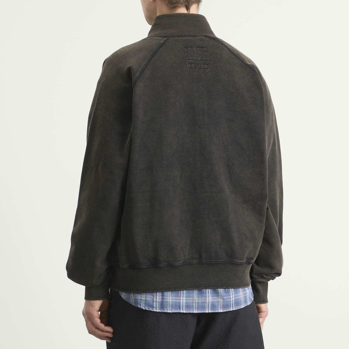 FrizmWORKS Men's Vintage Dye Zip Sweatshirt in Black Brown