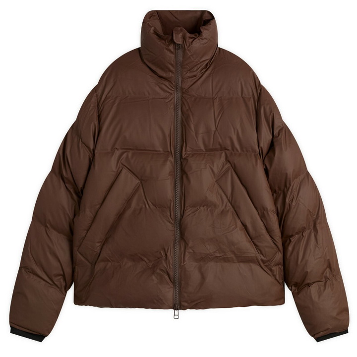Photo: KASSL Editions Women's x Tretorn Hybrid Shelter Short Padded Jacket in Coffee Brown