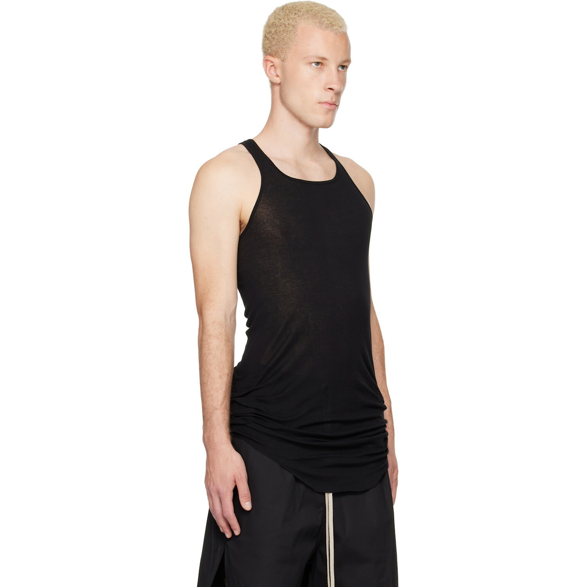 Rick Owens Black Tower Basic Rib Tank Top