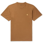 Carhartt WIP - Chase Logo-Embroidered Cotton-Jersey T-Shirt - Men - Camel