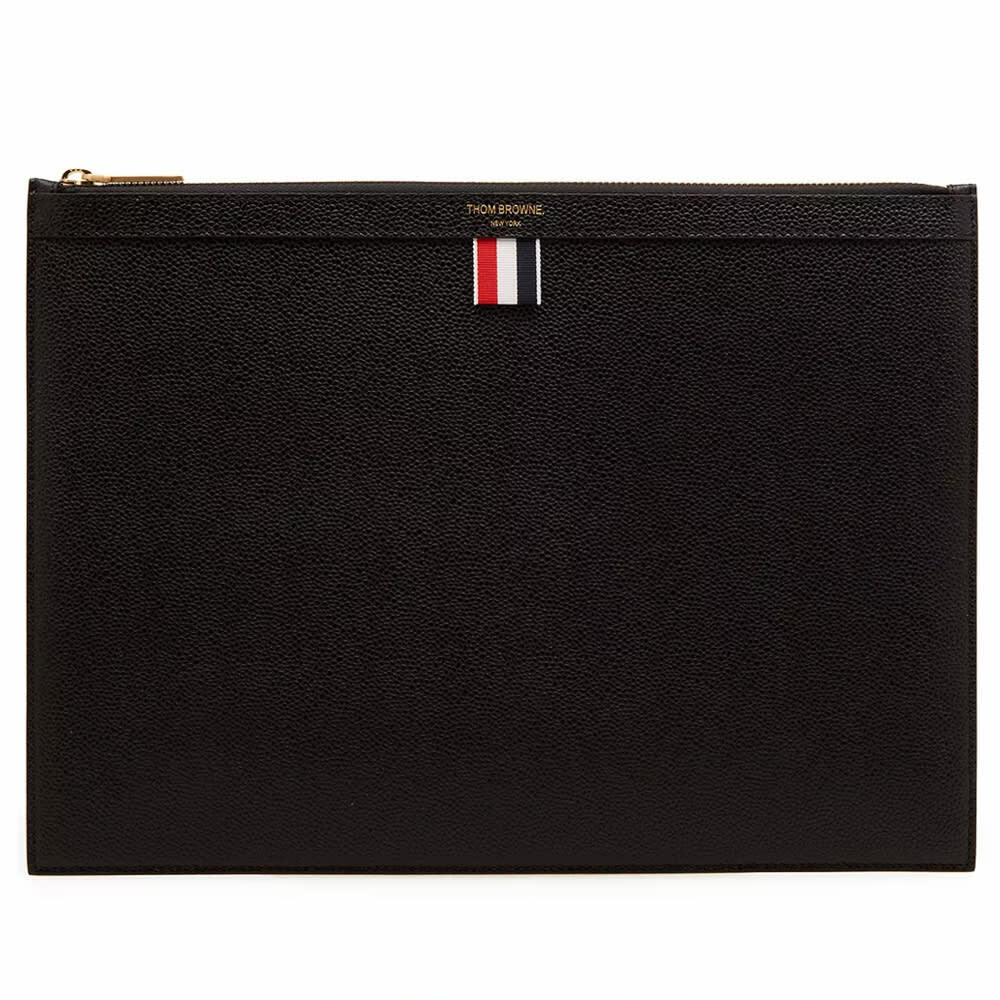 Thom Browne Men Black Leather Document Case