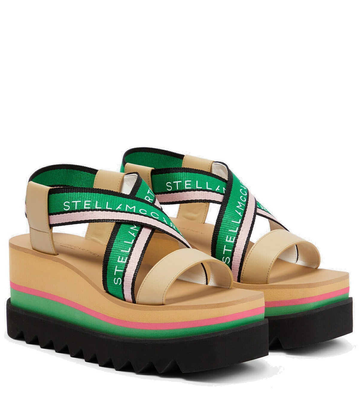 Stella McCartney Sneak Ellis Platform Striped Straps Sandals Thick bottom shoes 810023 multicolor 35