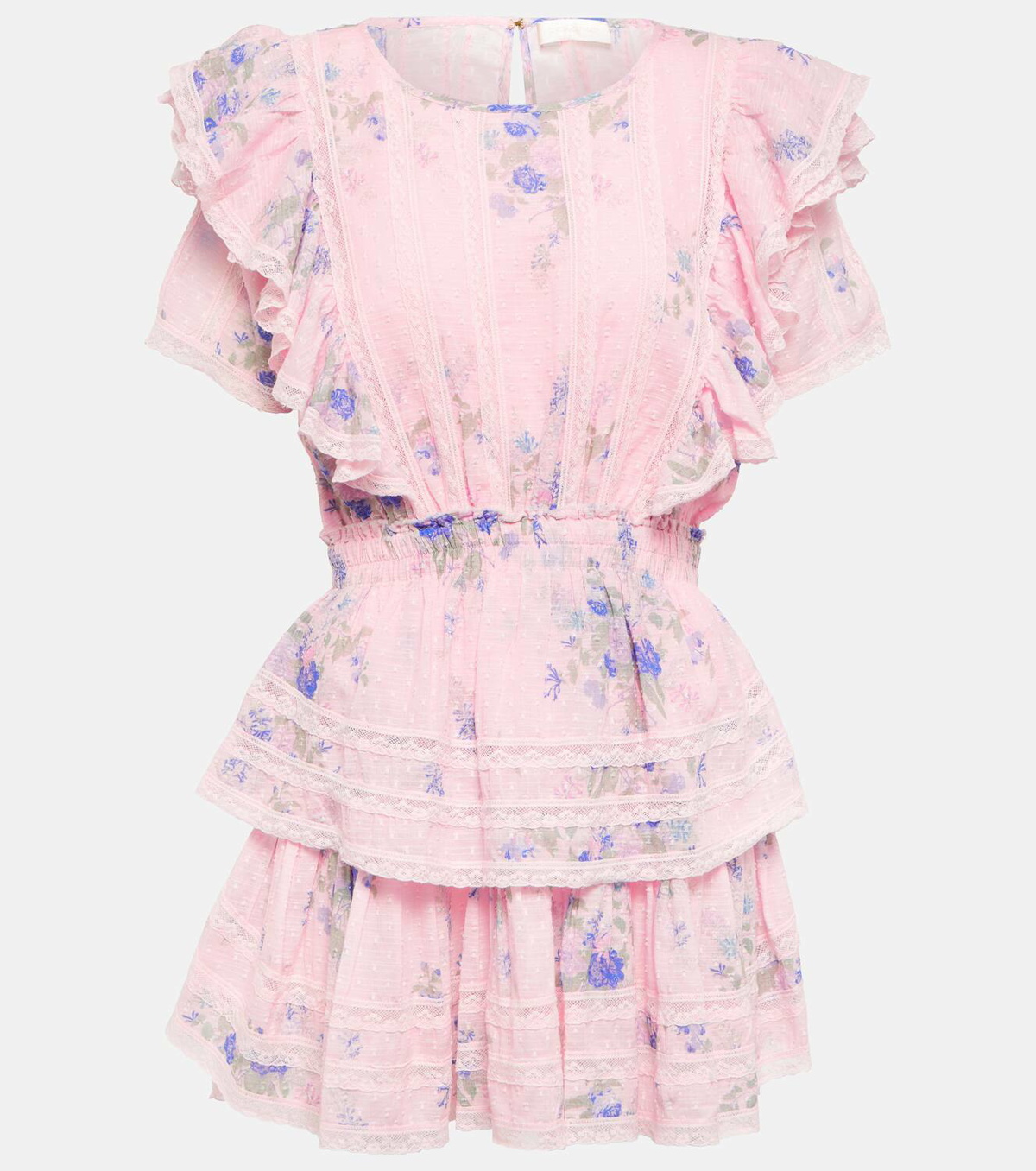 LoveShackFancy Natasha lace-trimmed cotton minidress