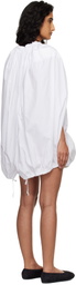 Comme des Garçons White Cotton Broad Midi Dress