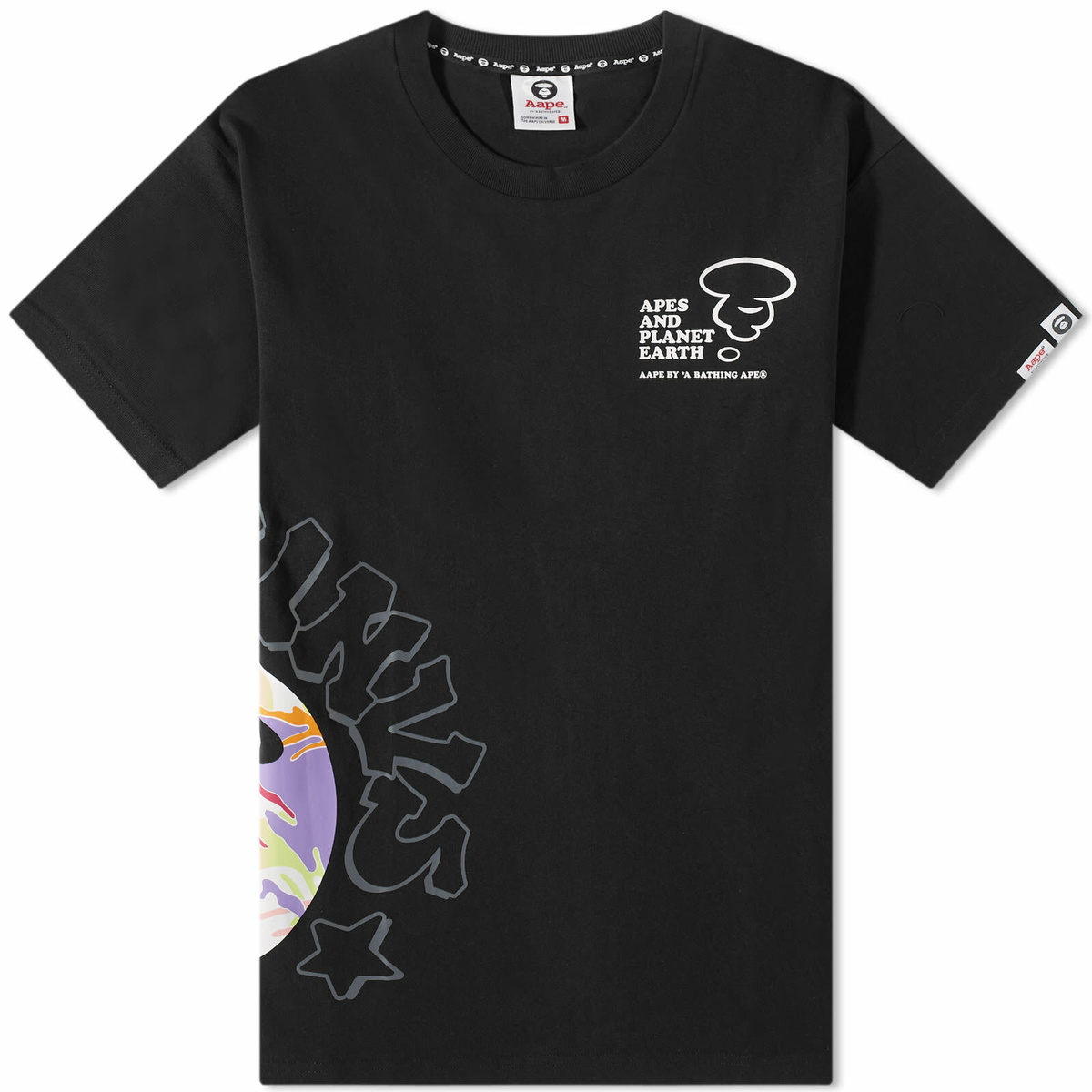 Men's AAPE Rainbow Camo T-Shirt in Black AAPE by A Bathing Ape