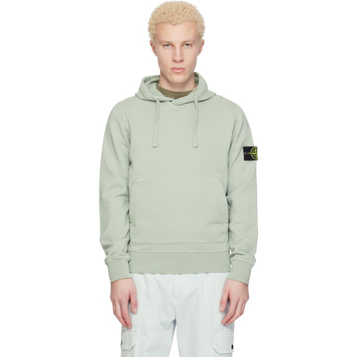 Photo: Stone Island Green 6100062 Organic Cotton Fleece Hoodie