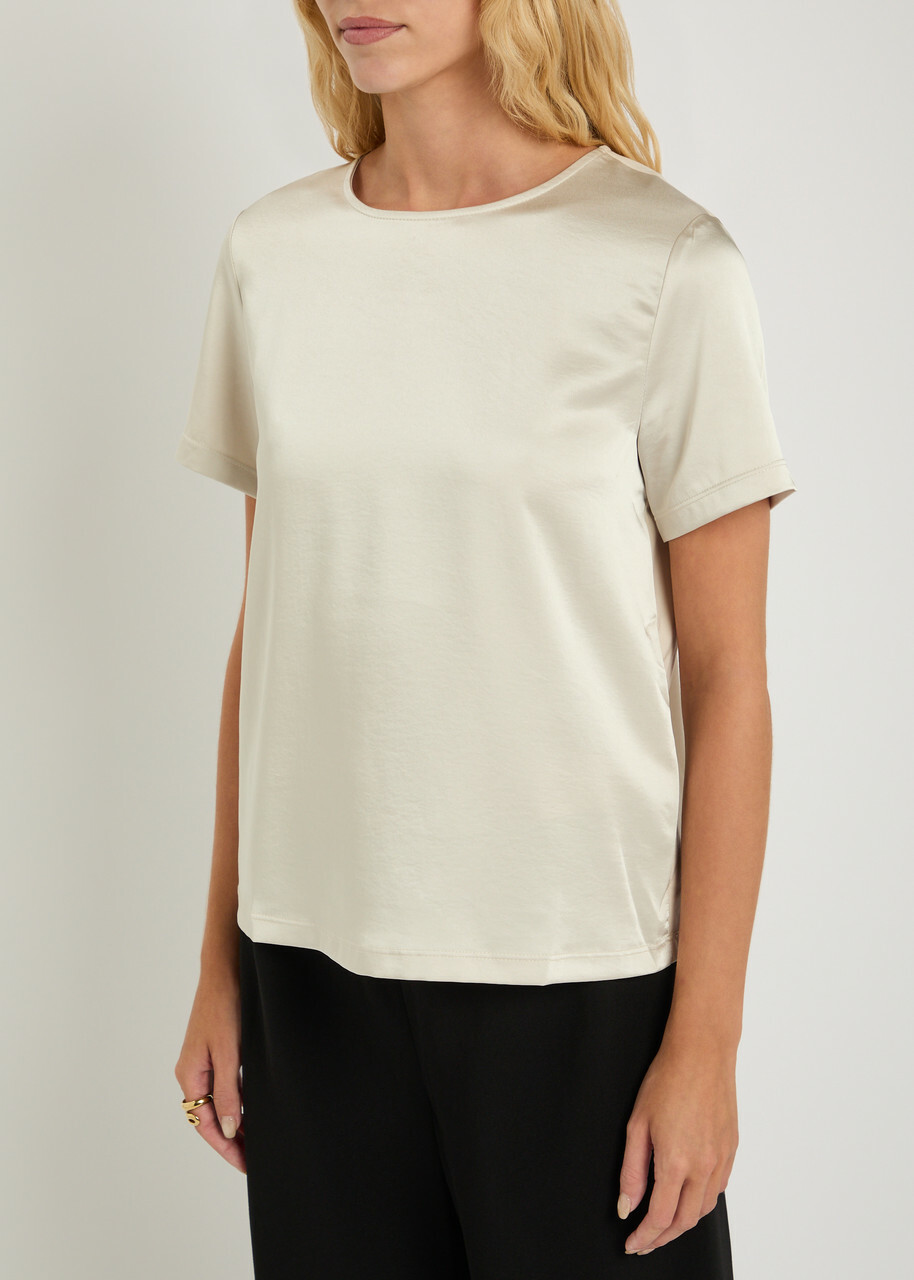Weekend Max Mara Gilbert Satin T-shirt Ivory