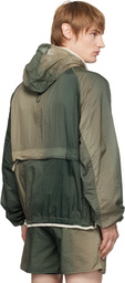 RCOS Green & Brown Packable Nylon Anorak Jacket