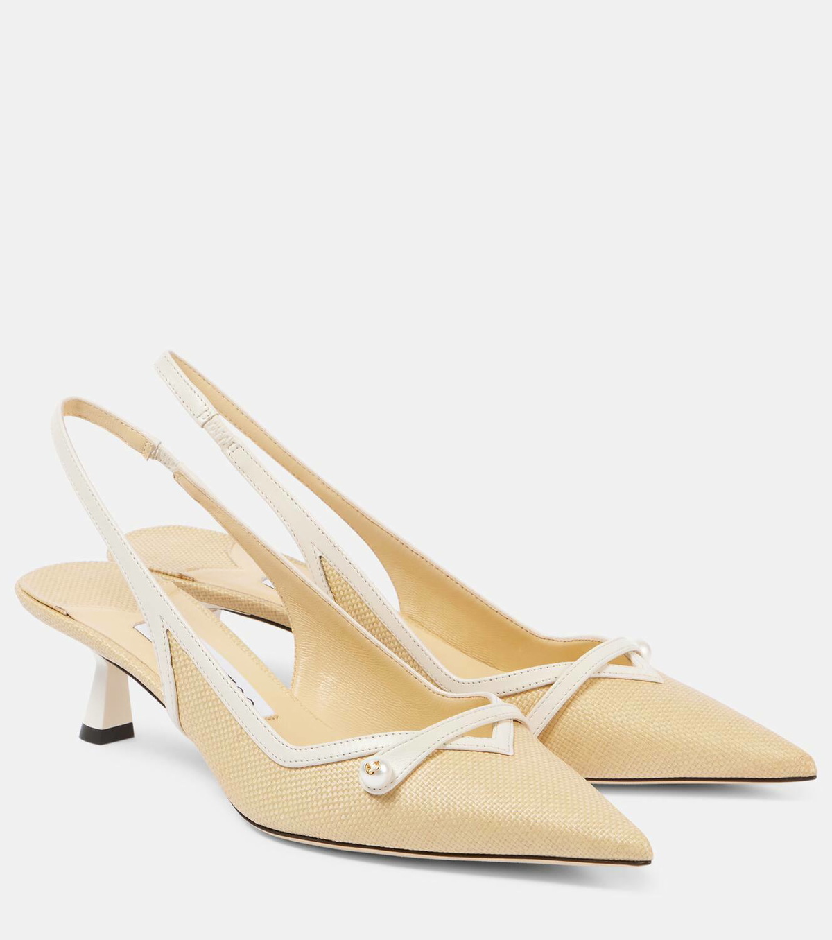 Jimmy Choo Silver Fine Glitter Amita 45 Slingback Pumps