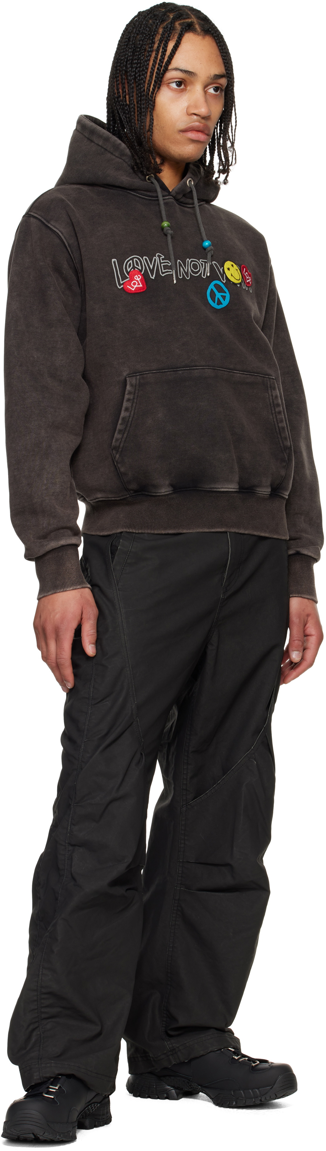 Andersson Bell Black 'Love' Dyed Hoodie