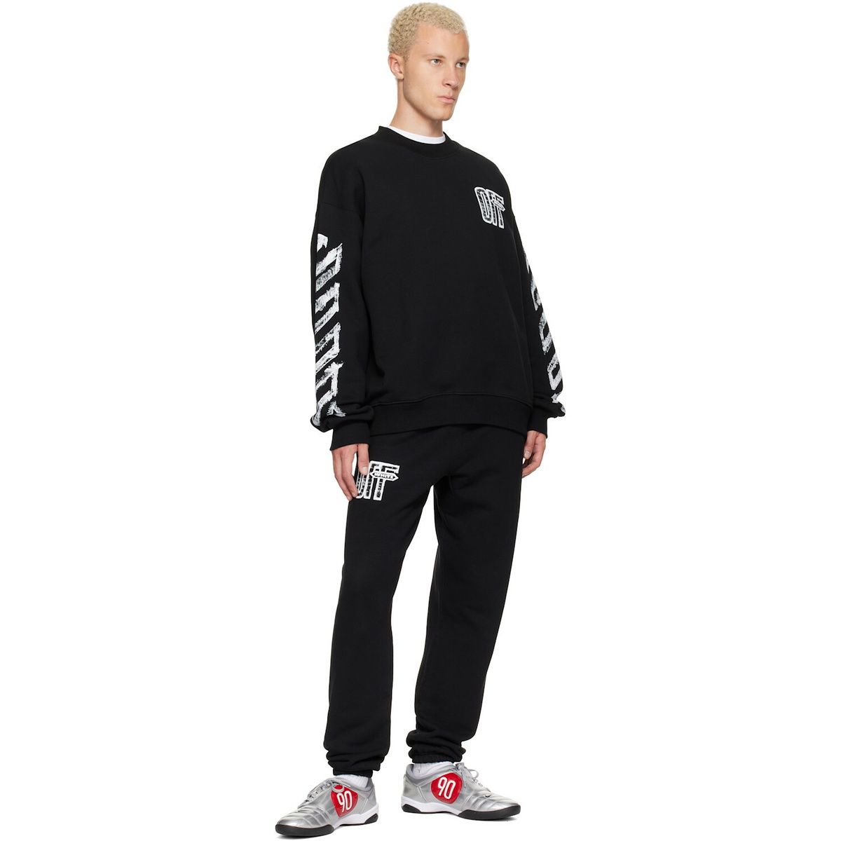 Off-White Black Motion Arrow Skate Crewneck Sweatshirt