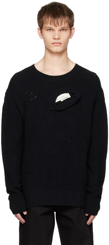 Photo: Feng Chen Wang Black Distressed Sweater