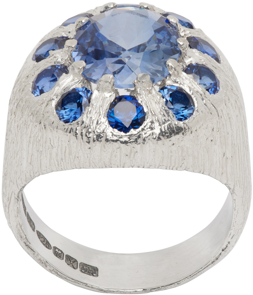 Bleue Burnham Silver Sapphire Signet Ring