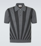 Versace Intarsia striped virgin wool polo shirt