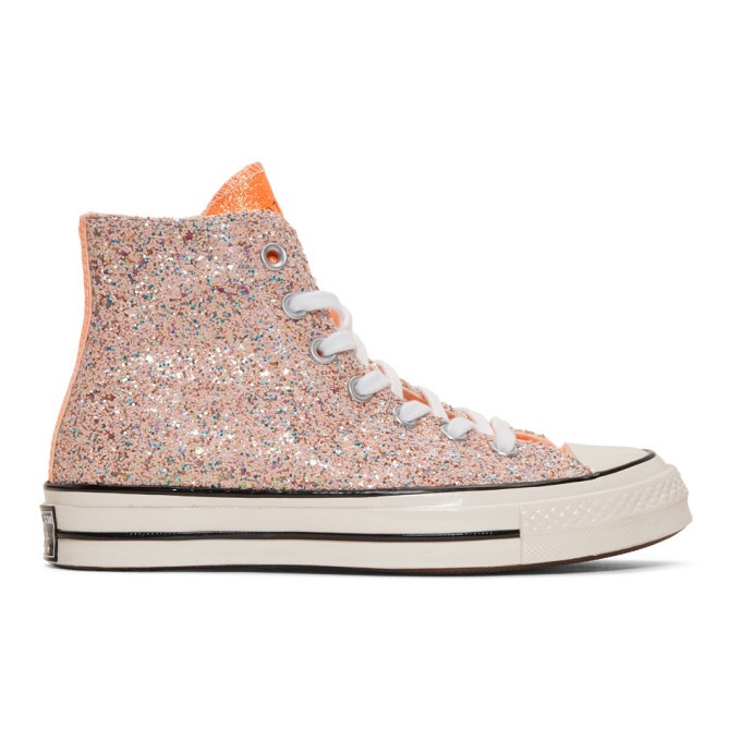 Photo: JW Anderson Pink Converse Edition Glitter Chuck 70 High Sneakers