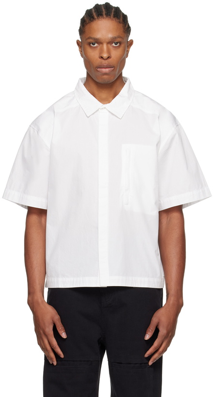 Photo: Entire Studios White Zip Pocket Shirt