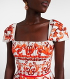 Dolce&Gabbana Majolica printed cotton poplin midi dress