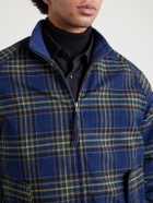 Golden Bear - Raleigh Checked Cotton Bomber Jacket - Blue