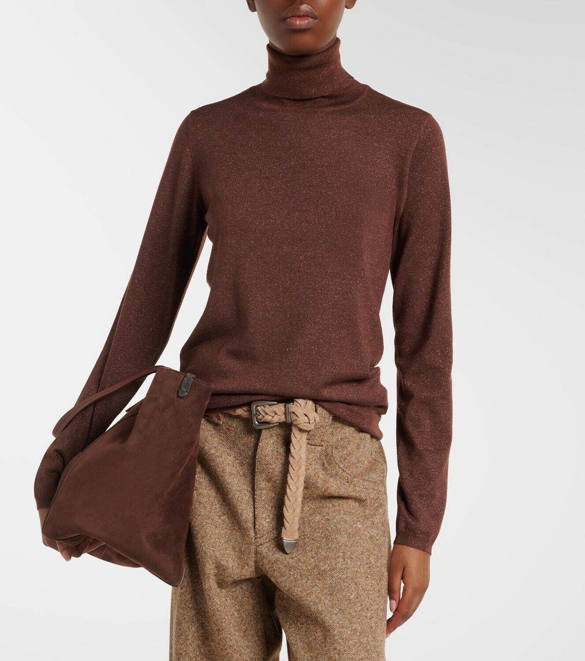Brunello Cucinelli Cashmere and silk-blend turtleneck sweater