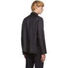 Maison Margiela Navy Silk Slim-Fit Shirt