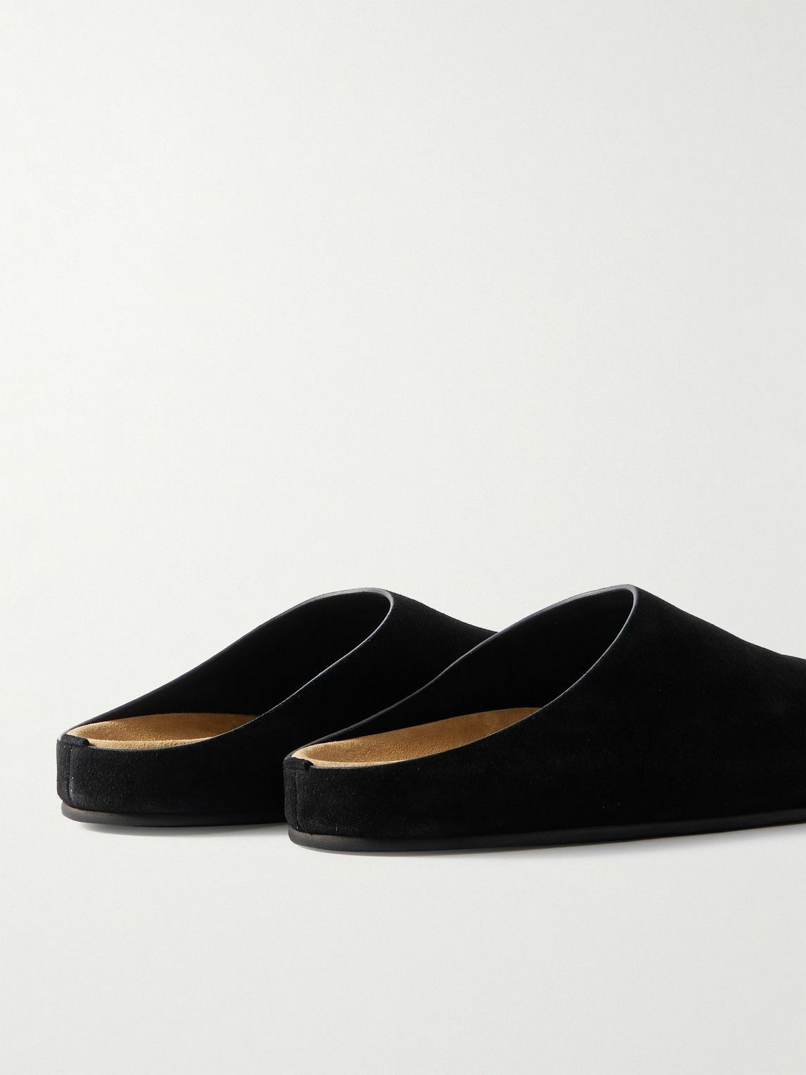 The Row - Hugo Suede Mules - Black The Row display picture 3