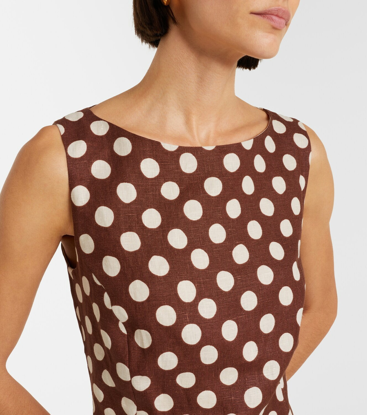Faithfull Lydie polka-dot linen minidress