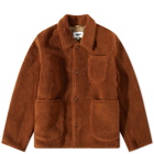 YMC Men's Labour Sherpa Chore Jacket in Rust