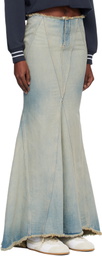 Off-White Blue Denim Maxi Skirt