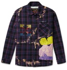Off-White - Distressed Checked Cotton-Flannel Shirt - Purple