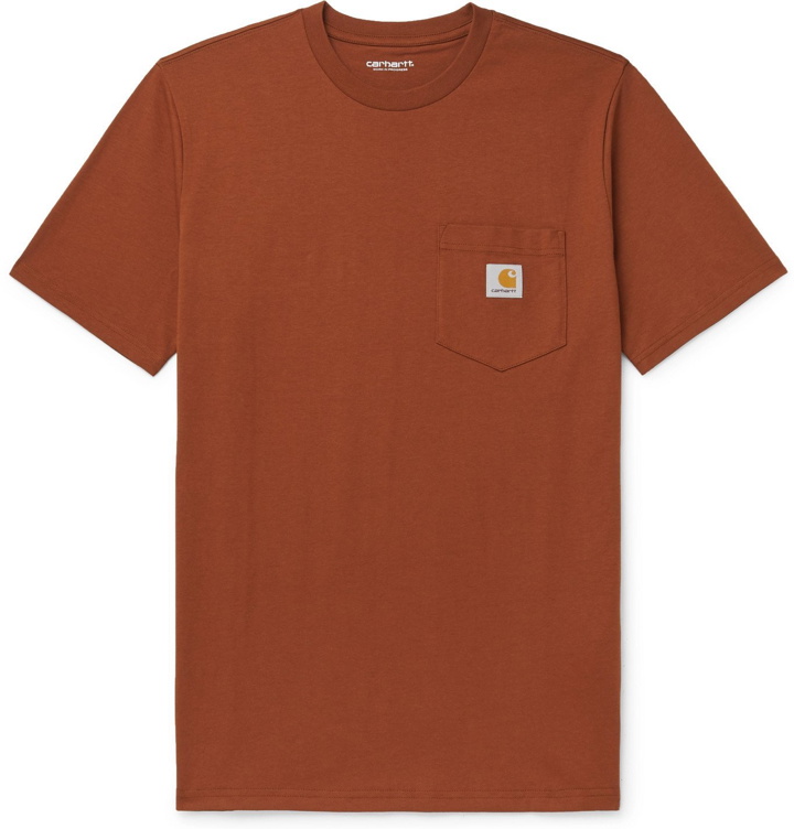 Photo: Carhartt WIP - Logo-Appliquéd Cotton-Jersey T-Shirt - Brown