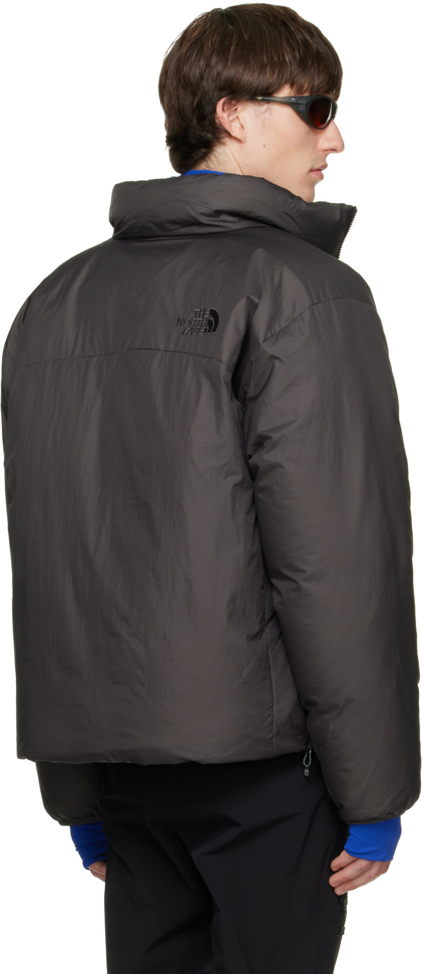 The North Face Gray Pertex Nuptse Reversible Down Jacket