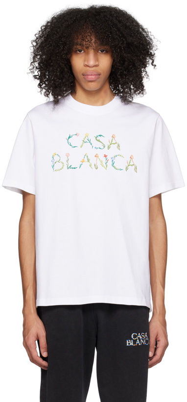 Photo: Casablanca White 'L'Arche Fleurie' T-Shirt