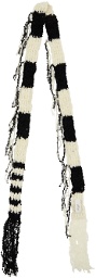 Kijun Black & Off-White Striped Scarf