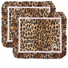 Damson Madder Women's 2 Set Ruffle Placemat in Leopard 