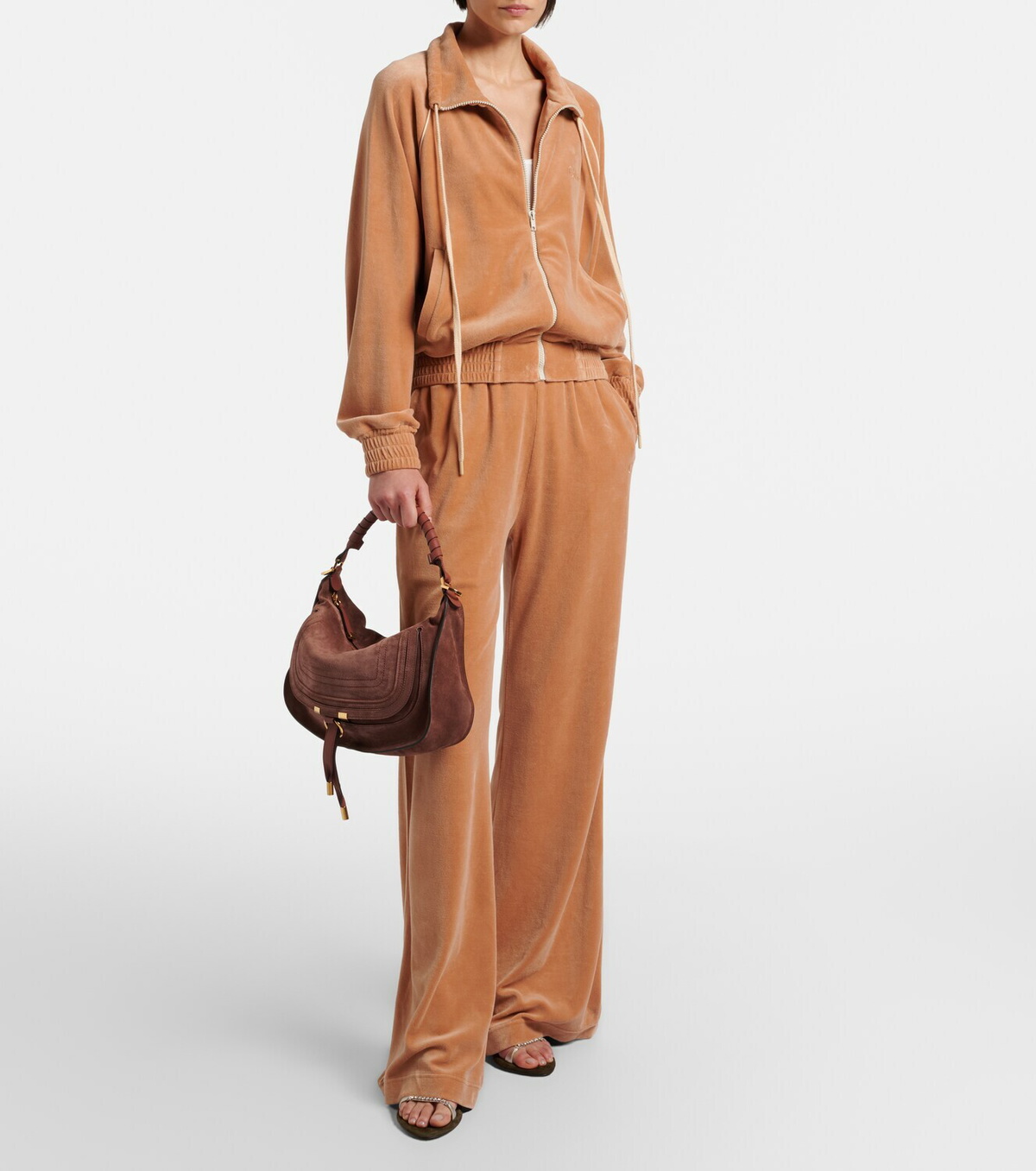 Chloé Cotton-blend velour sweatpants
