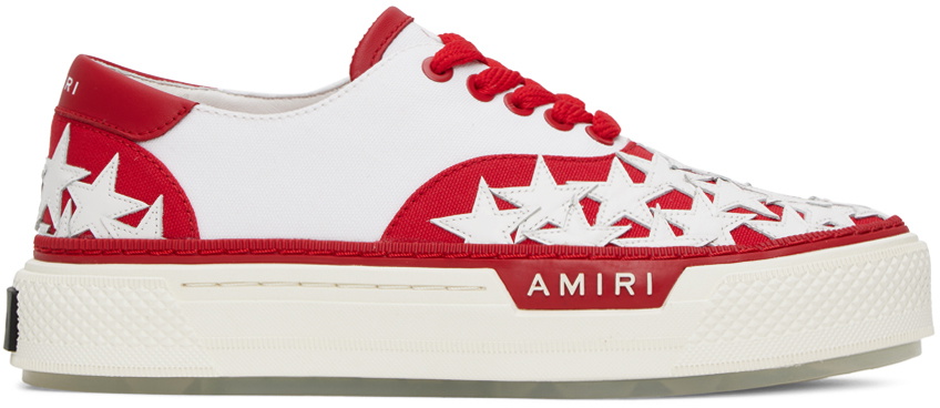 AMIRI Red & White Stars Court Sneakers Amiri