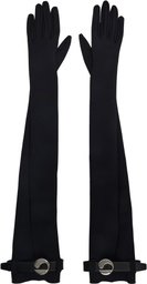 Coperni Black Logo Belted Jersey Gloves