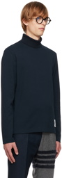 Thom Browne Navy Vented Turtleneck