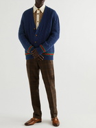 GUCCI - Cable-Knit Cashmere and Wool-Blend Cardigan - Blue