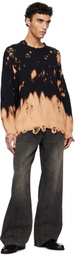 R13 Black Bleached Oversized Sweater