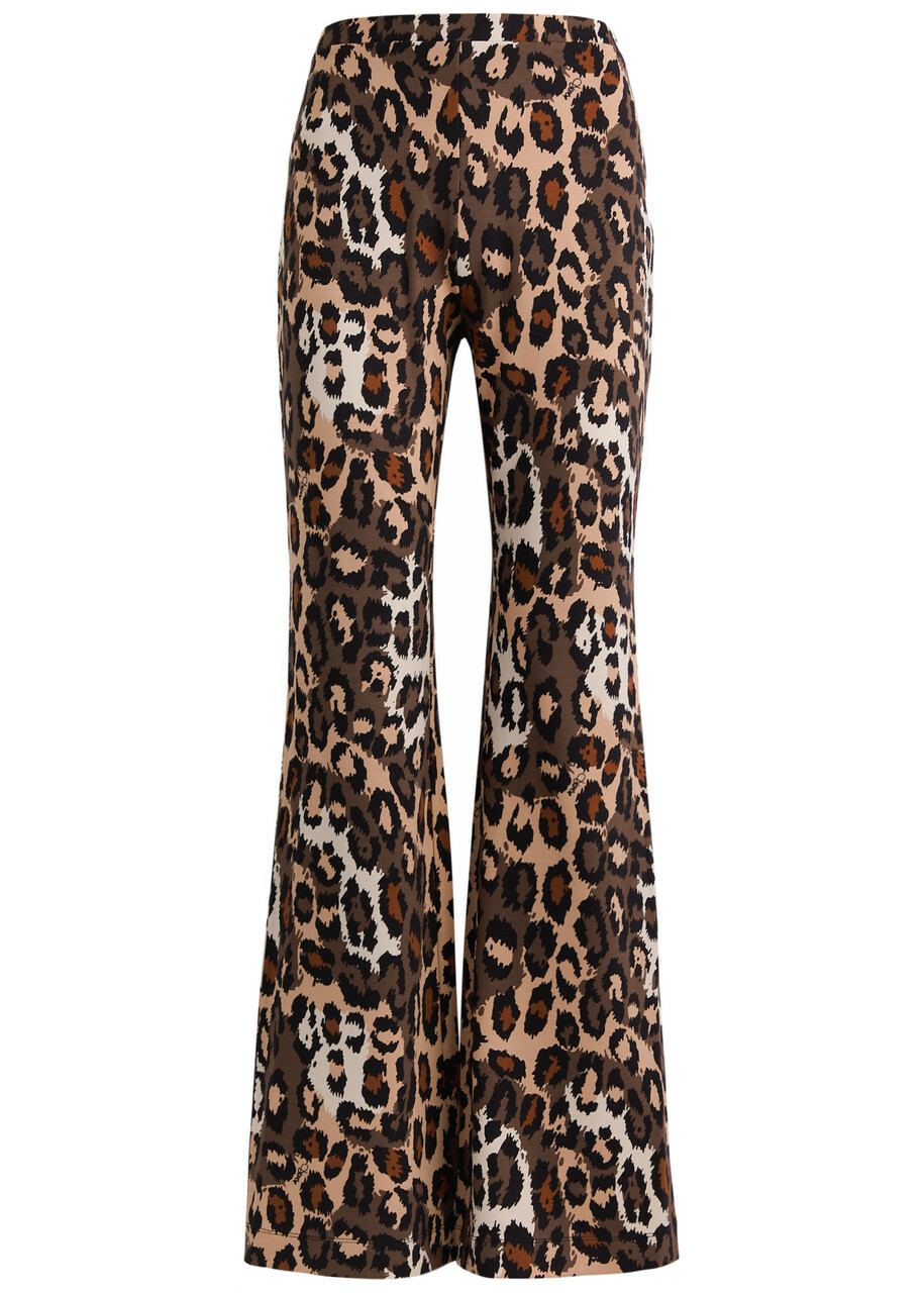 Diane Von Furstenberg Brooklyn Leopard-print Flared Jersey Trousers Multicoloured