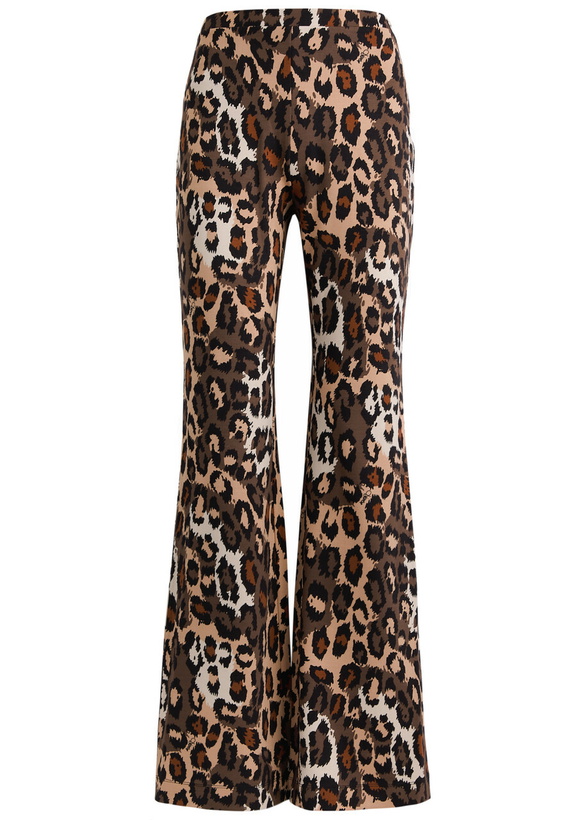 Photo: Diane Von Furstenberg Brooklyn Leopard-print Flared Jersey Trousers Multicoloured
