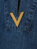 VALENTINO - V Logo Denim Chambray Kaftan Shirt