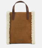 Golden Goose - Mini California shearling-trimmed tote