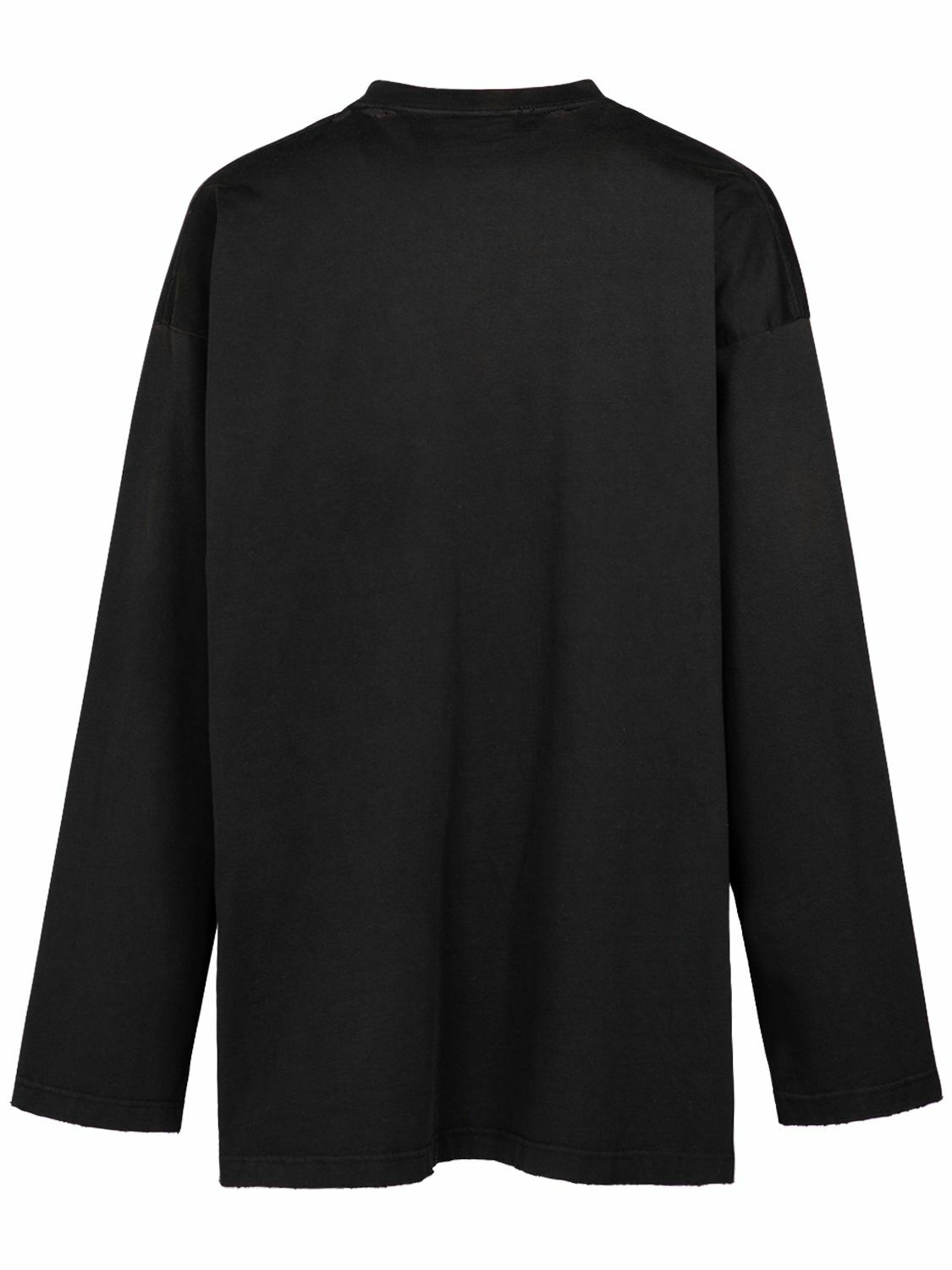 【関税＆送料込み】Balenciaga Black Cotton T-Shirt BALENCIAGA - Logo Cotton T-shirt Balenciaga