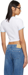 Casablanca White Tennis Landscape Ringer Baby T‑Shirt