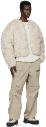 Entire Studios Taupe Shaggy Faux-Shearling Jacket