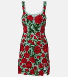 Là Fuori Crimson Rose sequined minidress